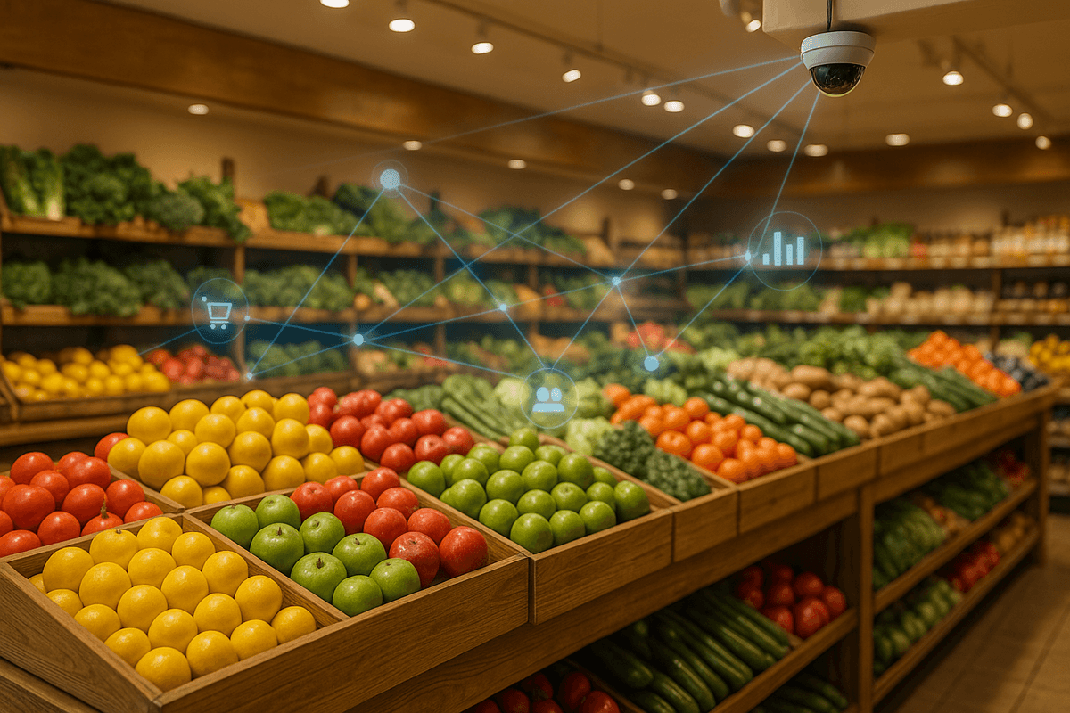 Illustration of AI technology in a retail environment